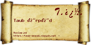 Taub Árpád névjegykártya